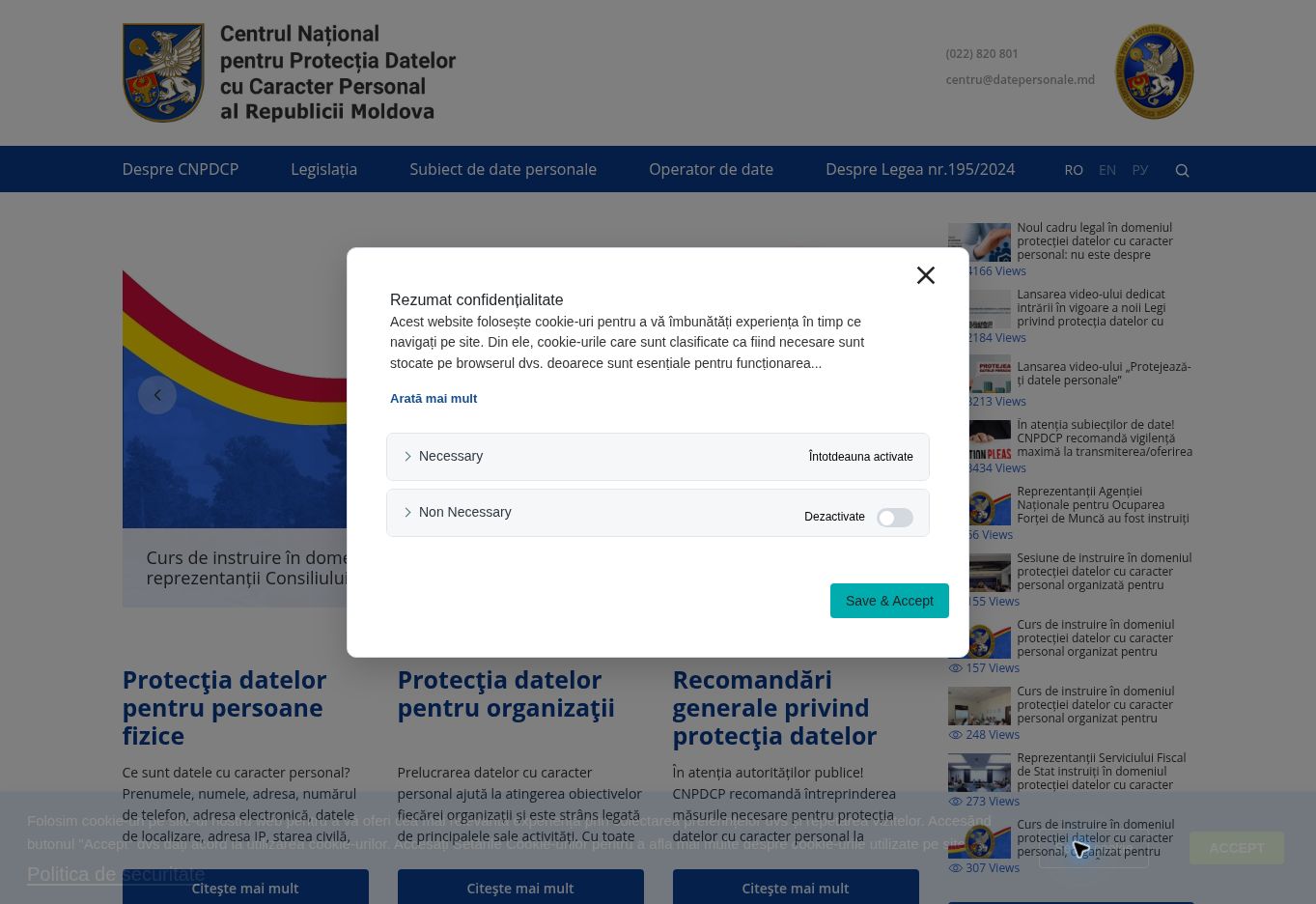 Cookie settings on the CNPDCP website