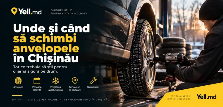 Unde schimbi anvelopele de iarnă în Chișinău: vulcanizări și service-uri auto pe sectoare